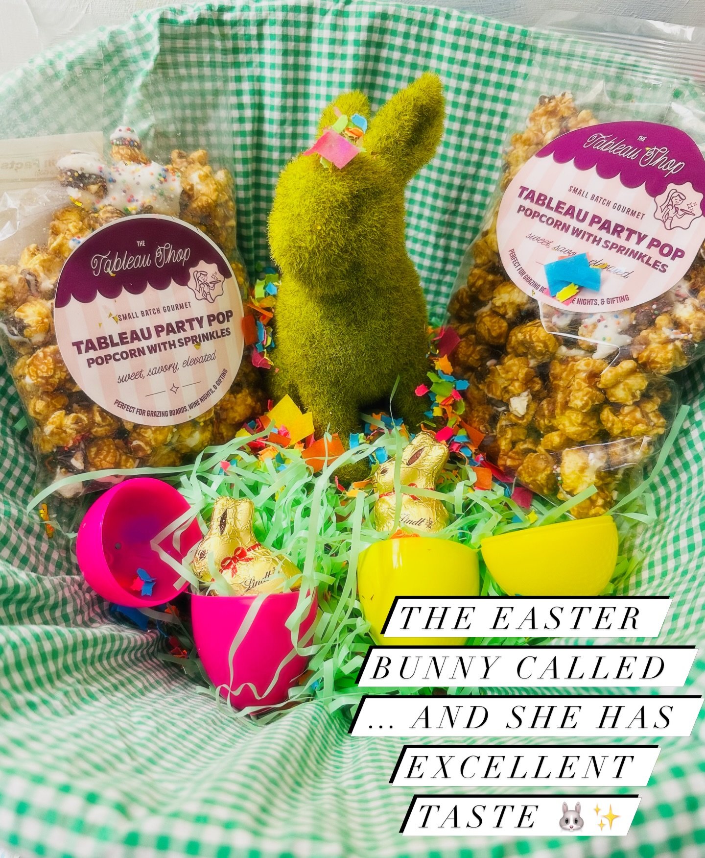 The Easter Bunny called&hellip; and she has excellent taste 🐰✨The Tableau Party Pop&mdash;the sweetest (and chicest) addition to every Easter basket this year.

Perfect for:
&bull; Easter baskets 🧺
&bull; Spring hosting 🌸
&bull; A little &ldquo;tr