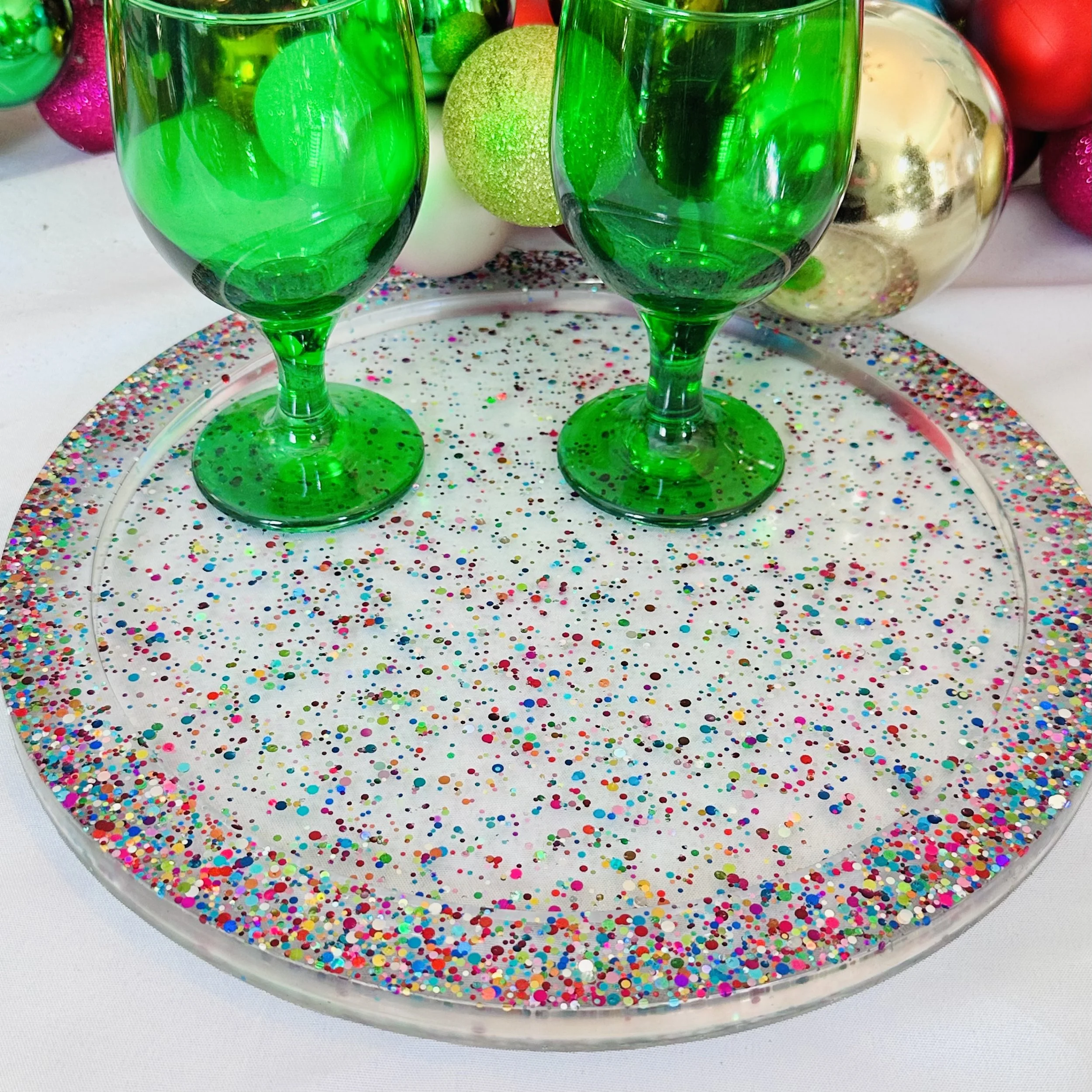 Confetti Round Serving Tray