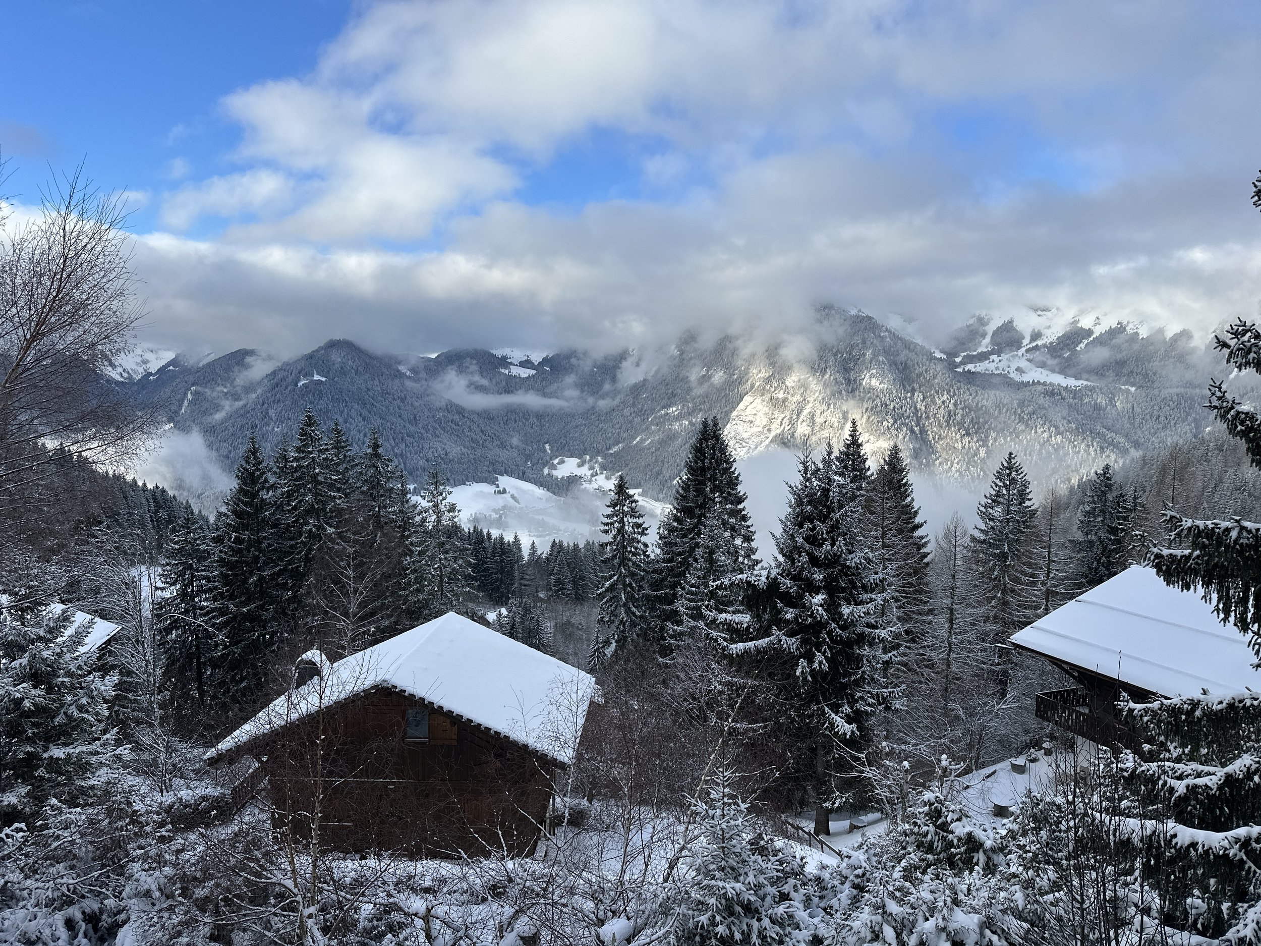 Montagne enneigée ensoleillée