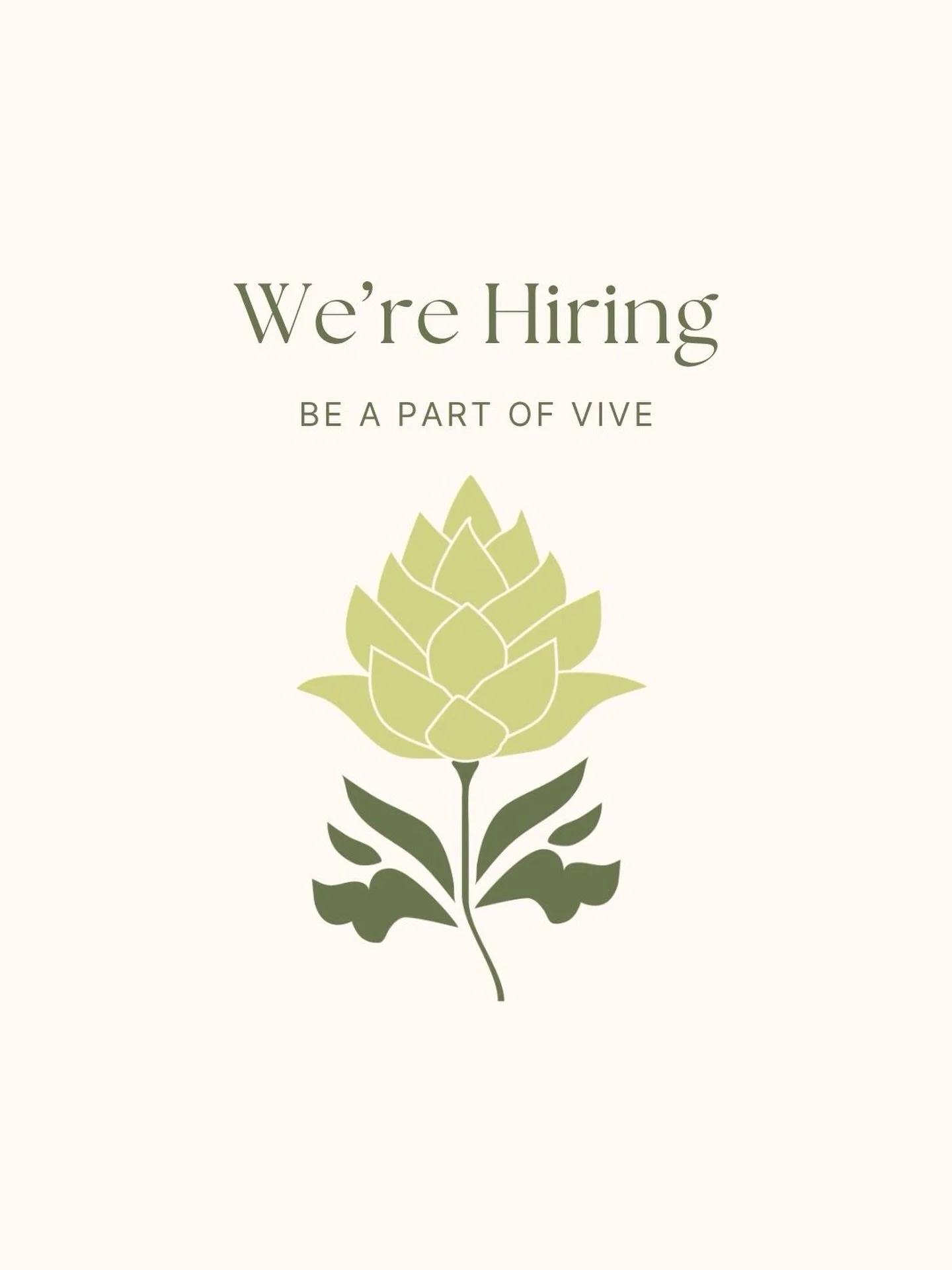 We&rsquo;re hiring ✨

Vive is looking for a creative contract team member to support us with client work &amp; behind-the-scenes marketing projects as we continue to grow.

This role is perfect for someone who genuinely loves marketing, branding, des