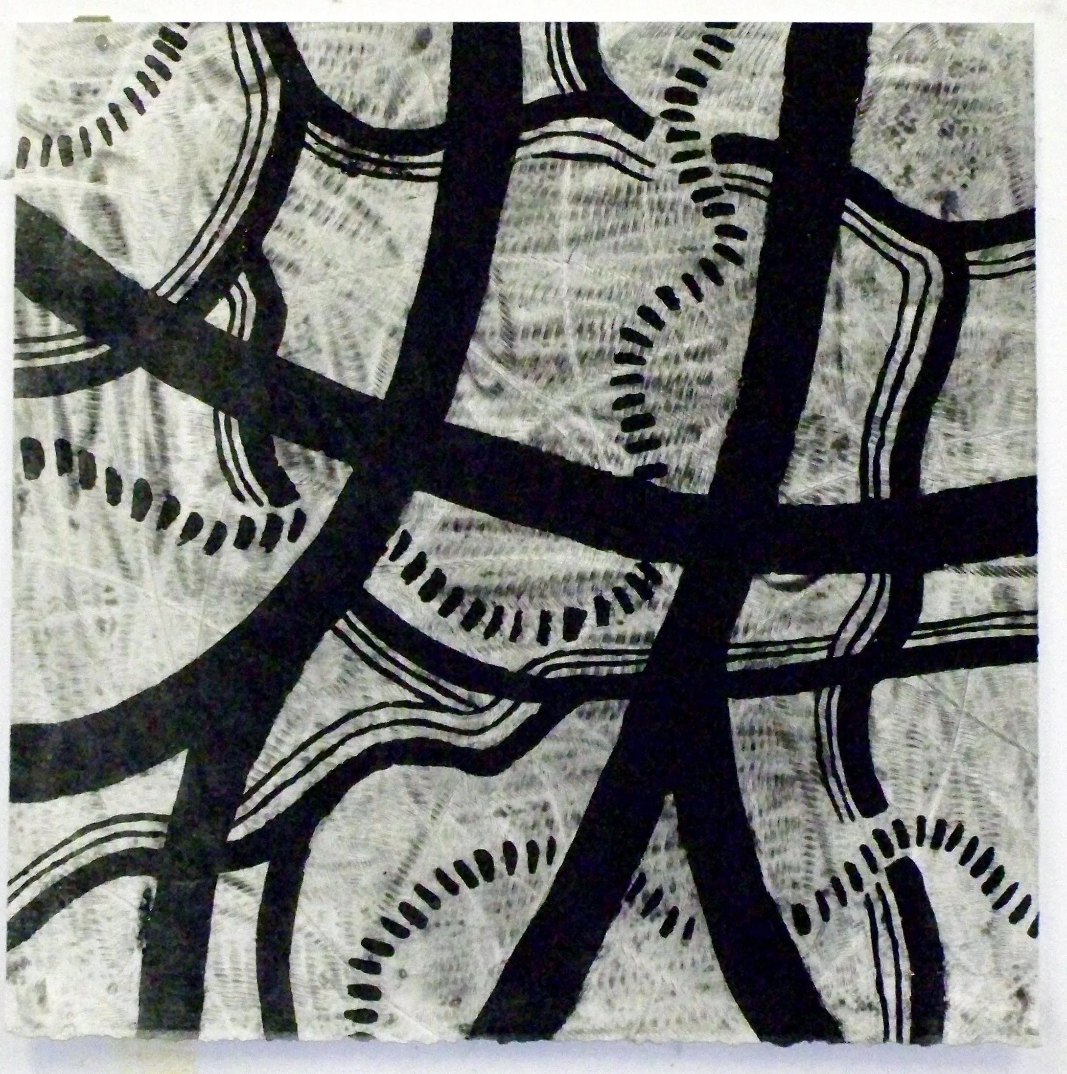 'Untitled', Intaglio (sugar lift etching) on rusted mild steel plate, Ink on paper, 2010