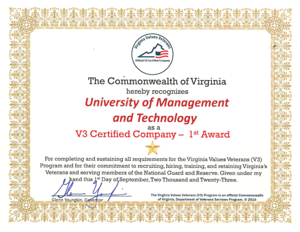 UMT Becomes a V3 Certified Institution, Highlights Commitment to Veterans and Military Spouses