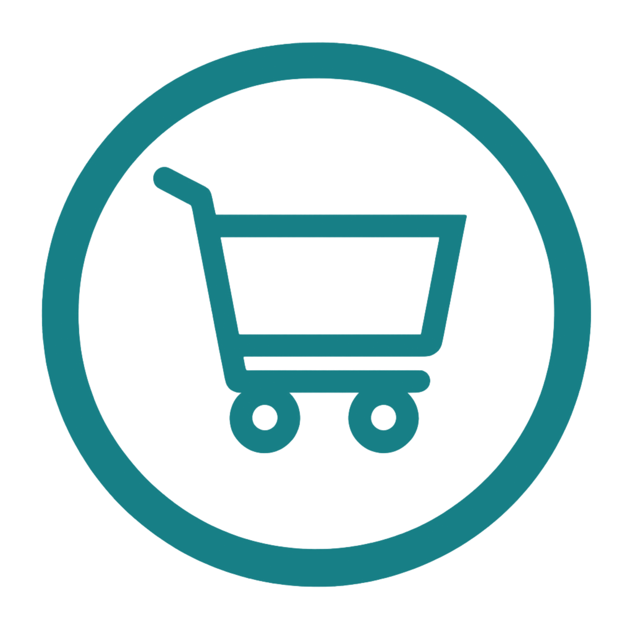 Shopping cart icon inside a circle