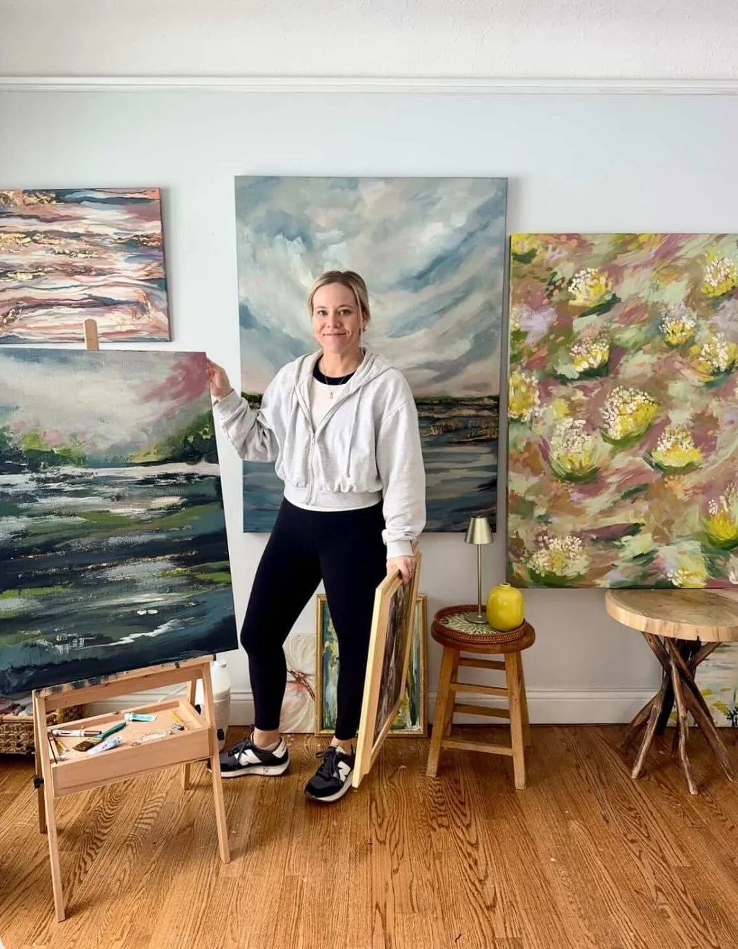 Kali Fisher @kalifisherart is a Cleveland mom to three lively, strong-willed, and awesome kids. She found her love for art at Bowling Green State University and spent several years teaching elementary art before chasing her dream of becoming a full-t