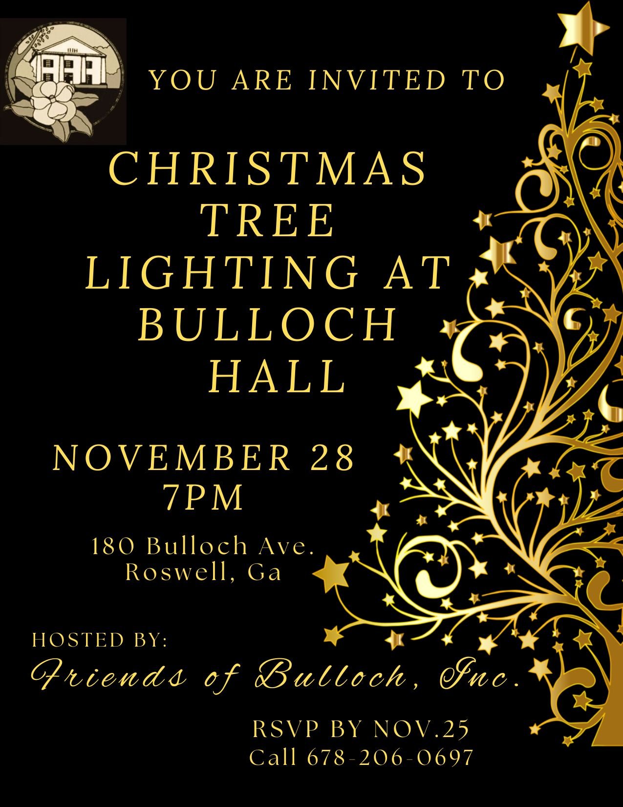 Christmas Tree Lighting at Bulloch Hall