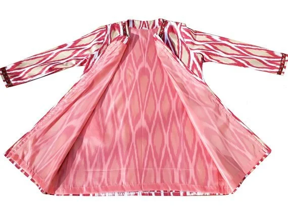 Ikat Coat in Red and Beige(3).jpg