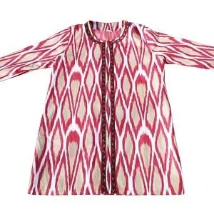 Ikat Coat in Red and Beige(4).jpg