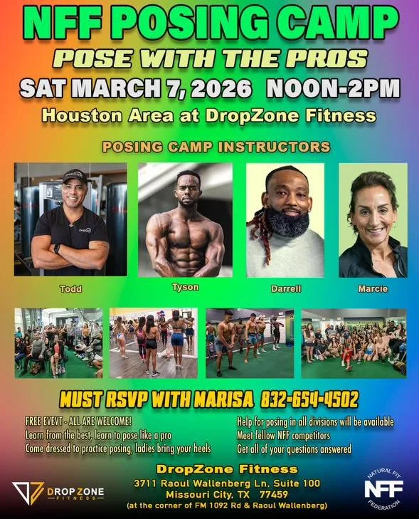 NFF Posing Camp Houston | Pose With the Pros at DropZone Fitness – March 7, 2026