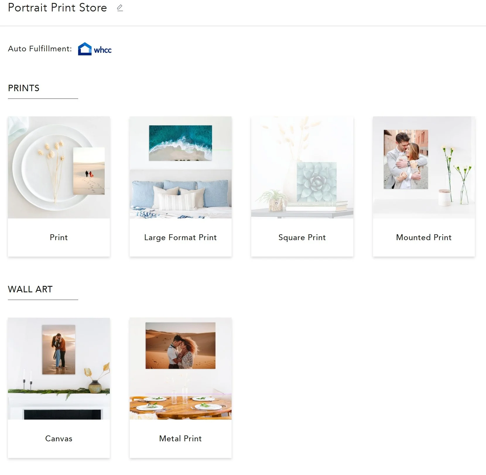 Dallas photographer rgmphotography screenshot of Cloudspot print store