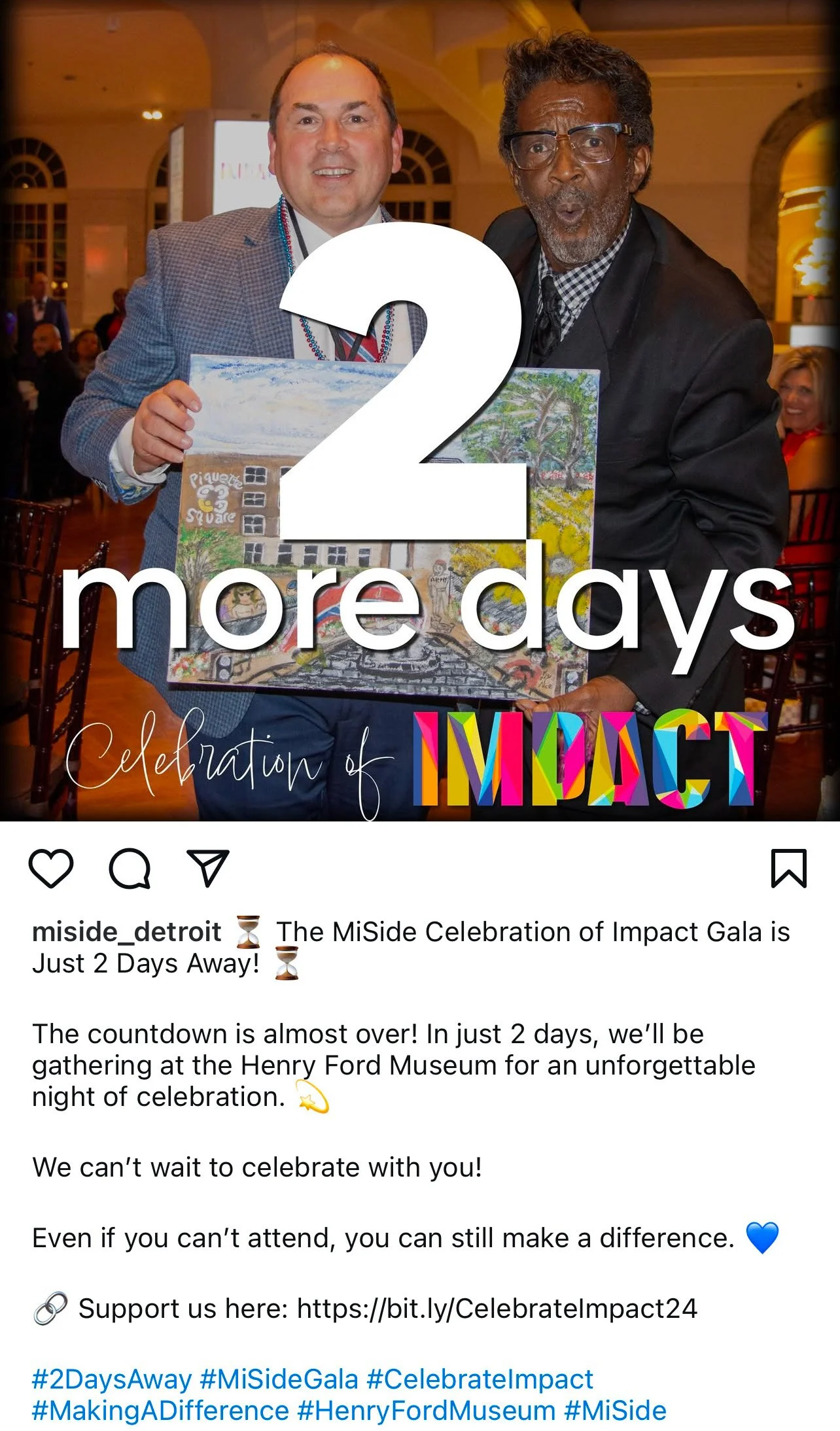Social media countdown the week of the event
