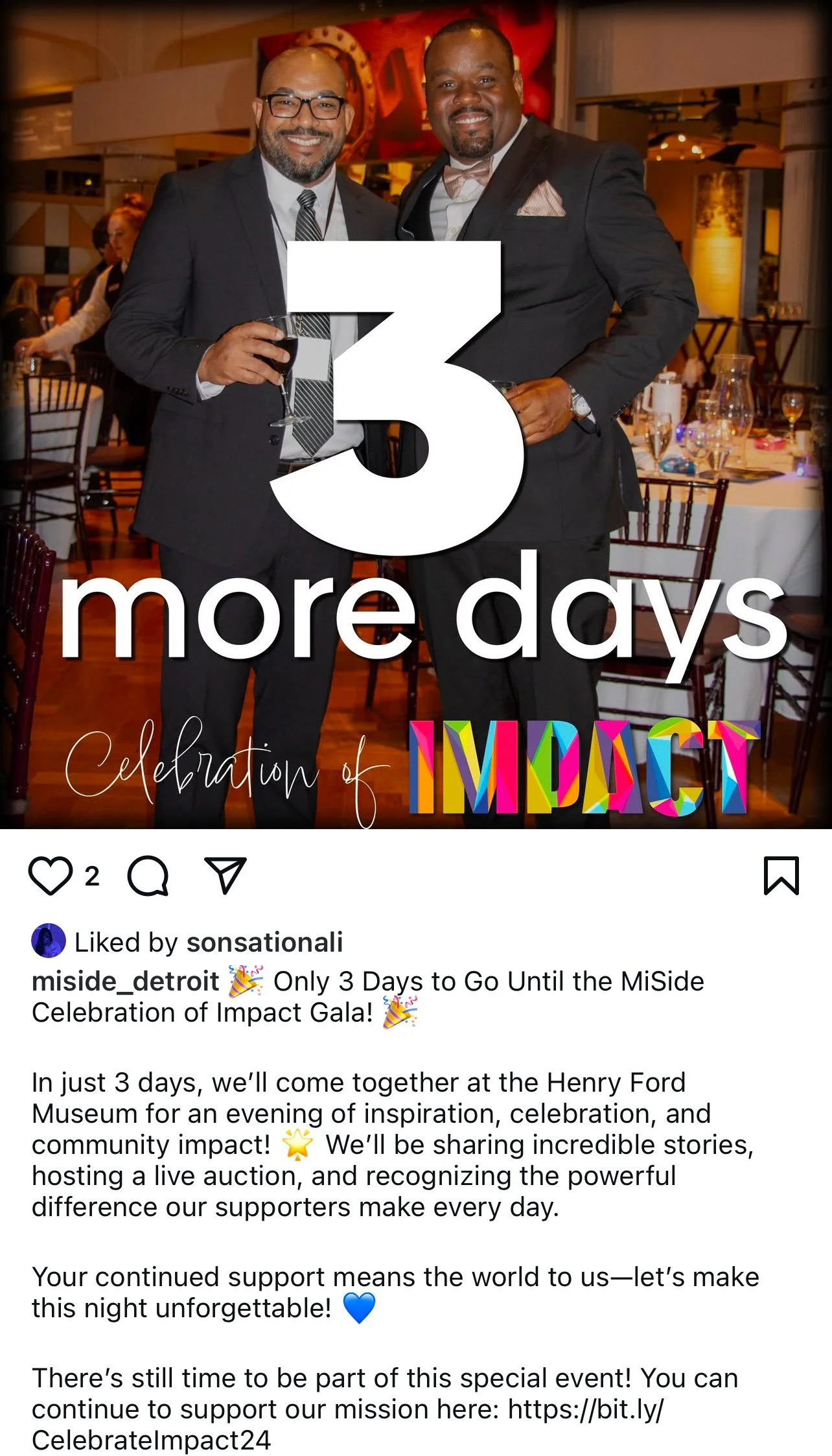 Social media countdown the week of the event