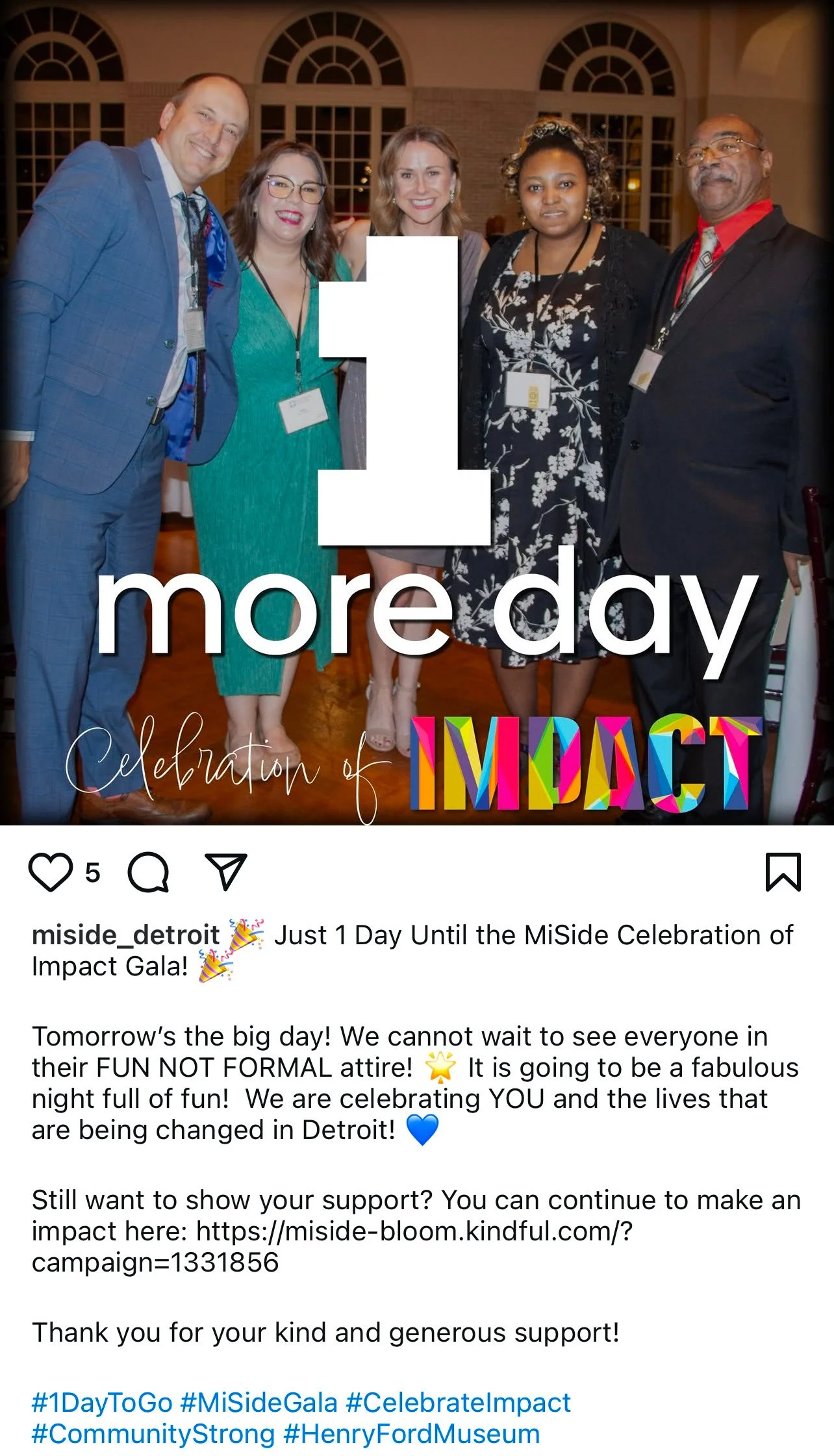 Social media countdown the week of the event