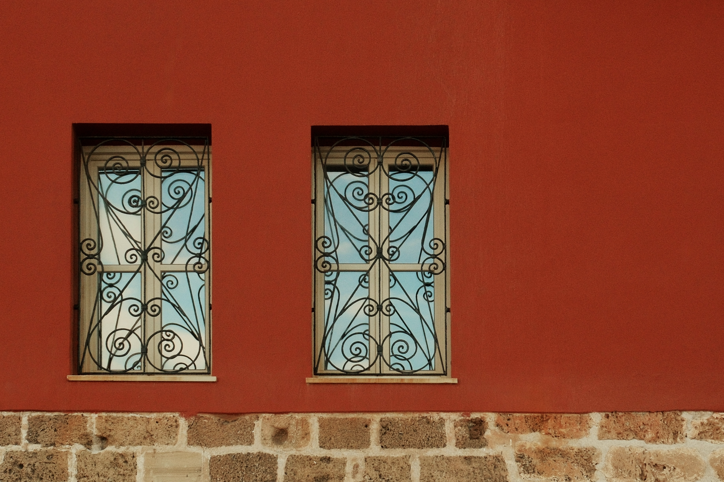 Red Wall, Two Windows, Crete