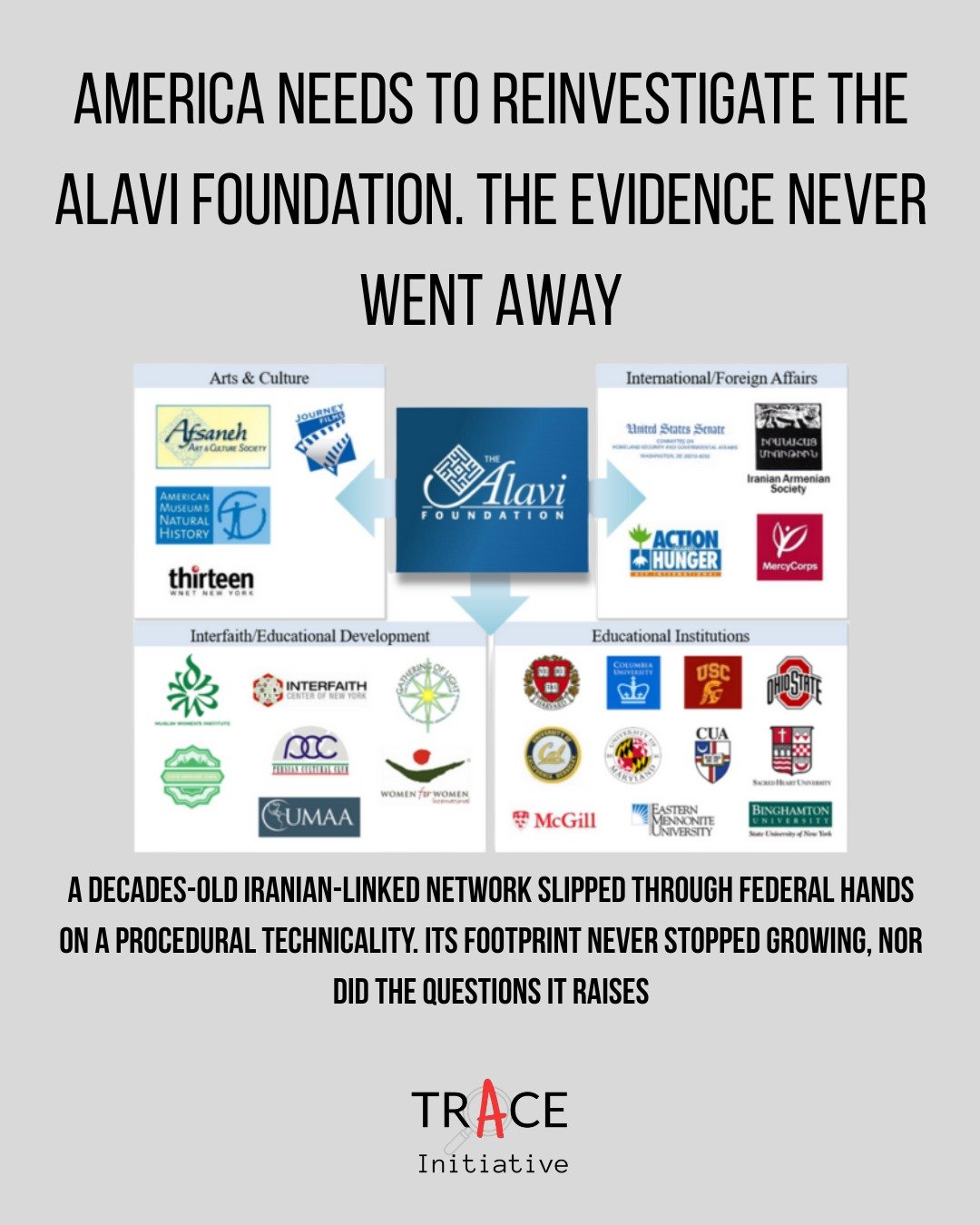For years, the Alavi Foundation has been treated like a harmless cultural charity. The reality is far more troubling. A foreign-linked network has been operating in plain sight across the United States &mdash; through property ownership, clerical inf