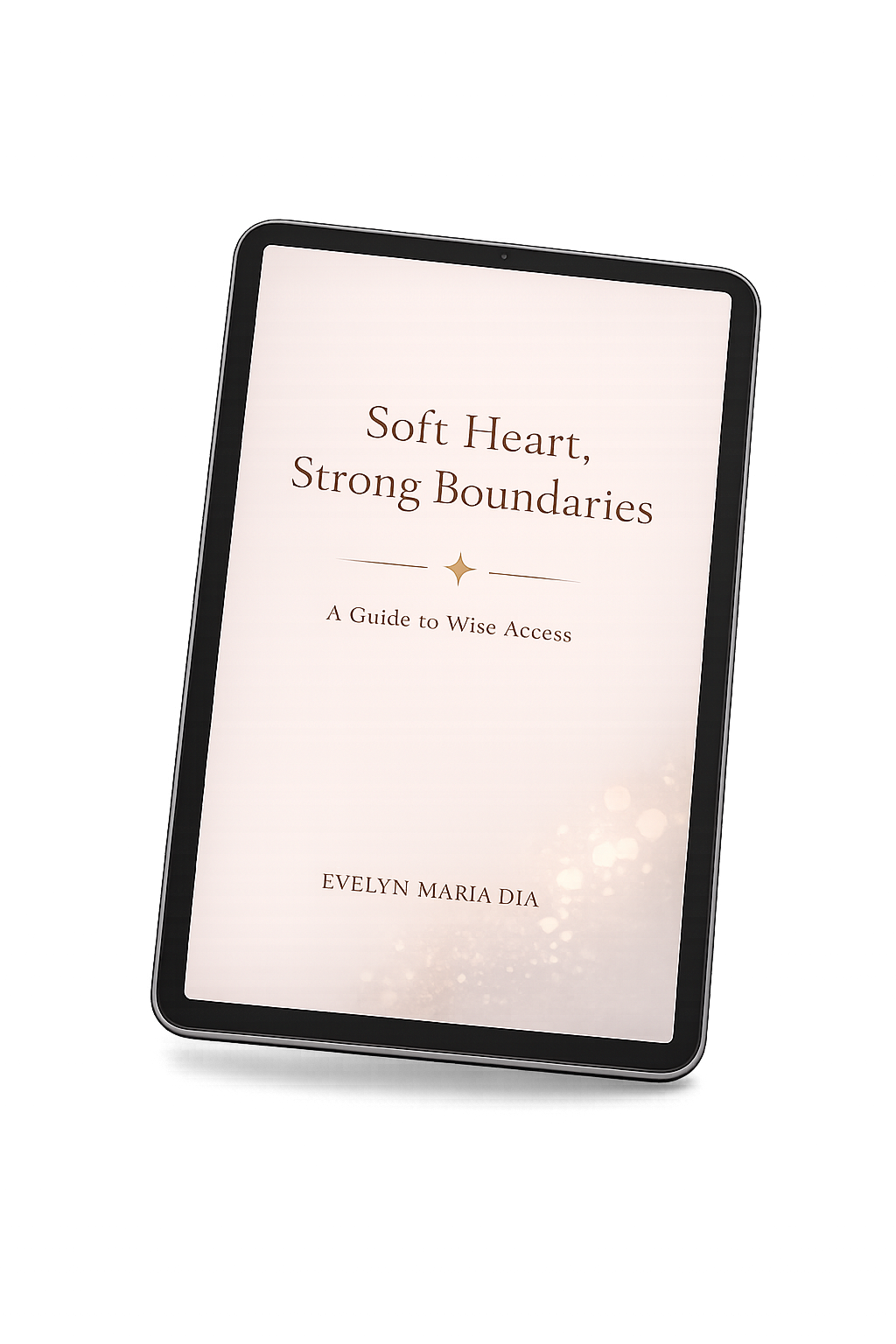 E-book cover titled 'Soft Heart, Strong Boundaries: A Guide to Wise Access' by Evelyn Maria Dia