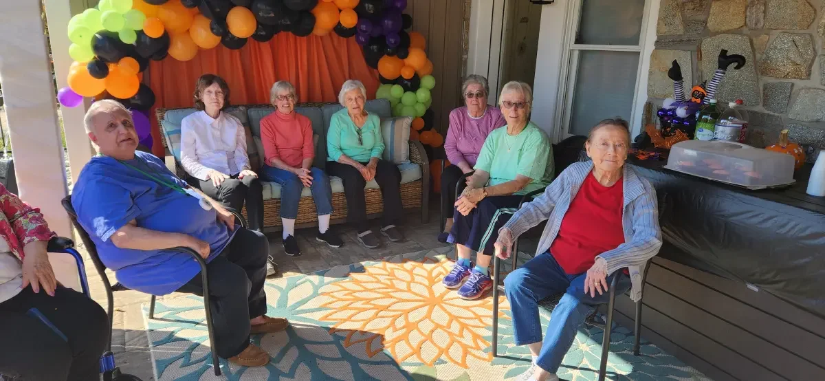 Party on the patio for the residents at Broad Creek Manor Assisted Living.