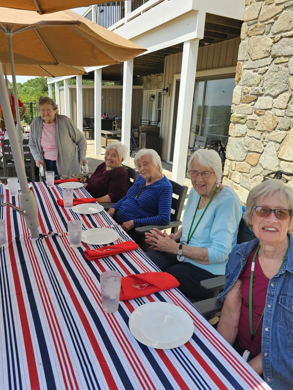 Resident enjoying a Memorial Day cookout on our patio.
