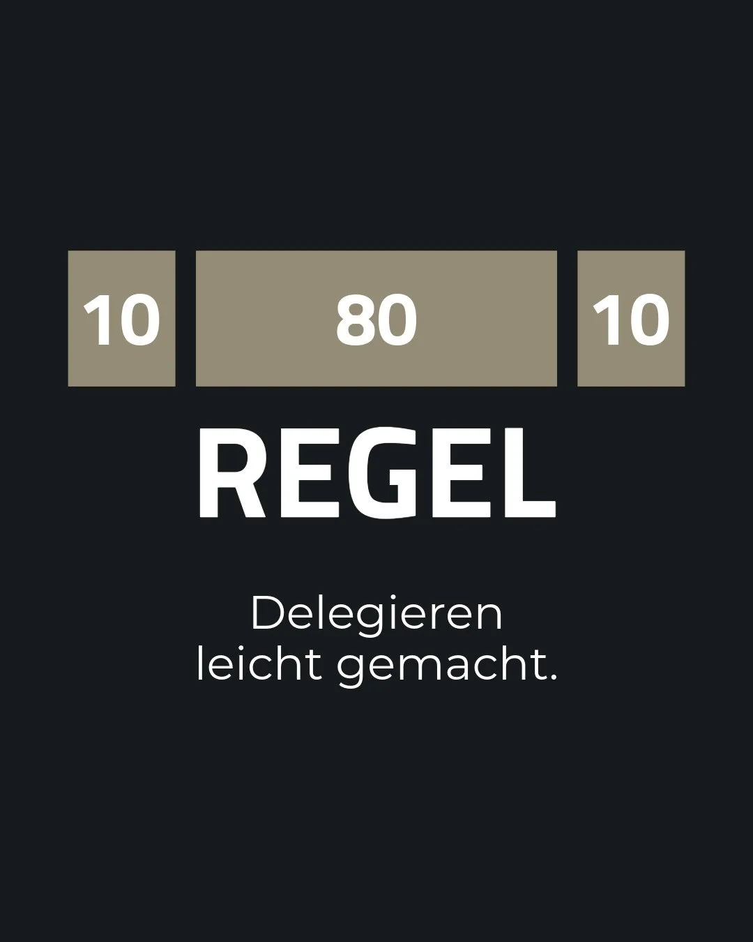 Delegieren ohne Kontrollverlust.

Viele geben zwar Aufgaben ab, 
sind danach aber oft entt&auml;uscht vom Resultat.

Meist liegt das nicht am Team oder an der Person,
sondern daran, wie delegiert wird.

Mir hilft dabei ein ganz simples Prinzip:
Die 1