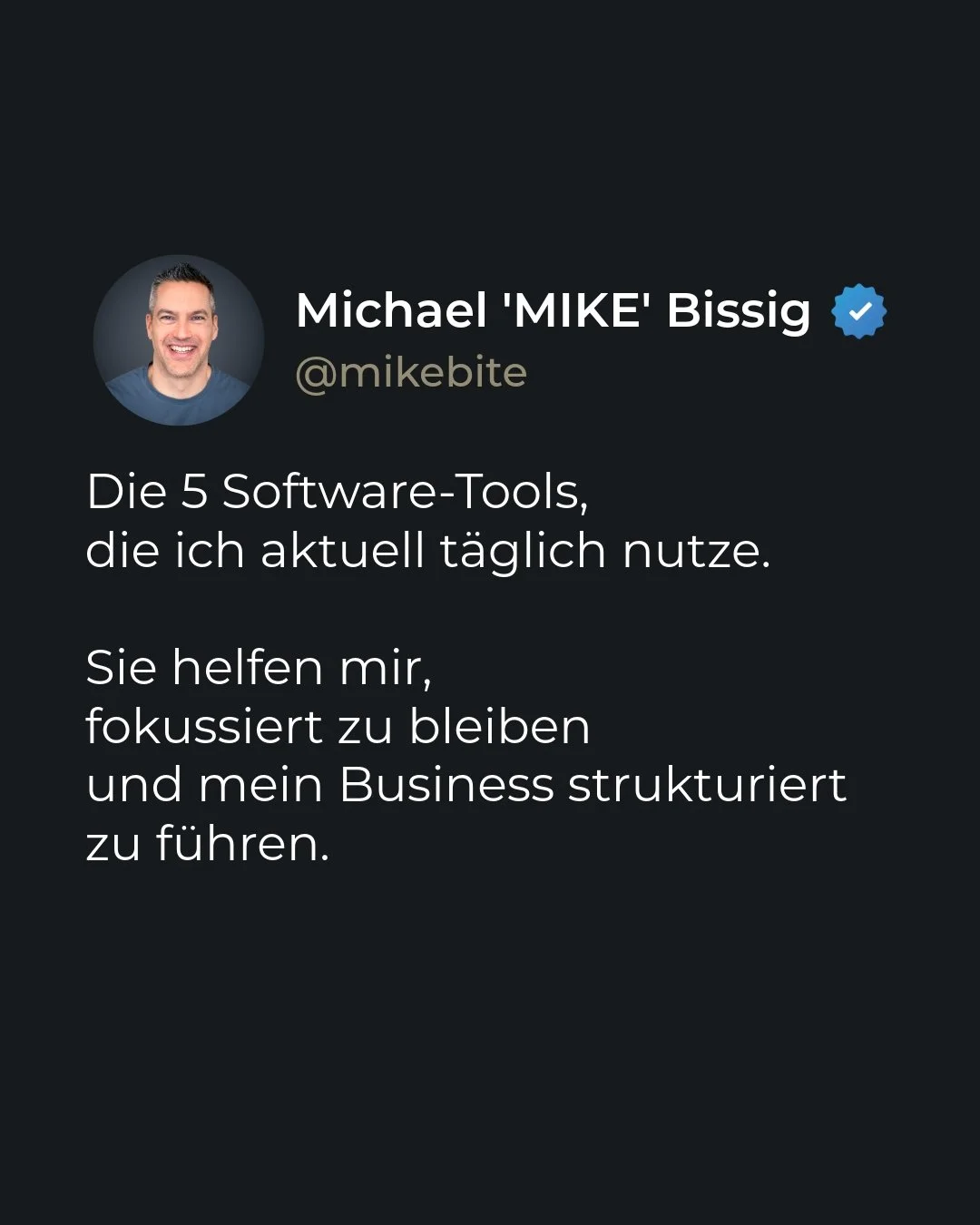 Meine 5 t&auml;glichen Software-Tools f&uuml;r mehr Struktur und Fokus

Jeden Tag prasseln Aufgaben, Ideen und Anfragen auf einen ein.
Immer mal wieder teste ich neue Tools. Aktuell sind dies meine Lieblingstools:

monday.com: f&uuml;r Projekte, Proz