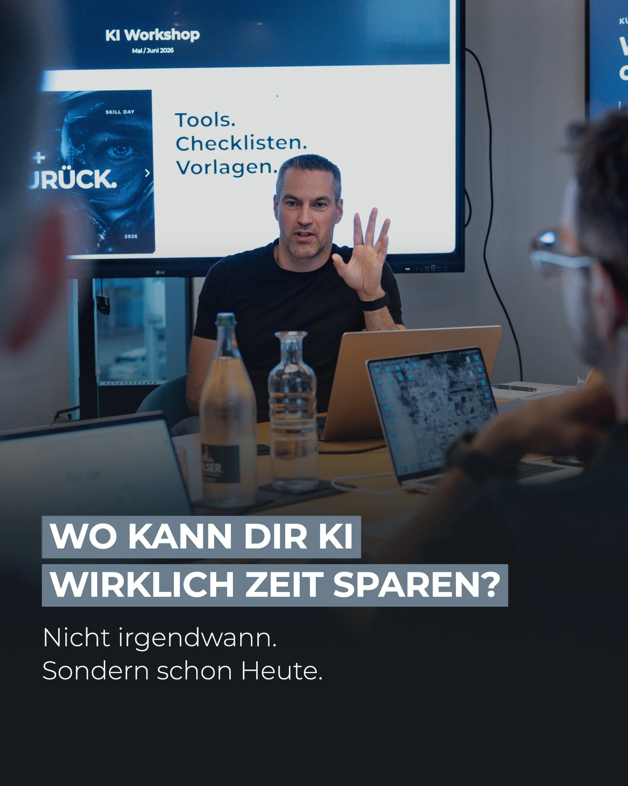 KI spart nicht automatisch Zeit.
Aber der richtige Prozess kann es.

Die entscheidende Frage ist deshalb nicht: &laquo;Welches KI-Tool soll ich nutzen?&raquo;

Sondern:

Welche Aufgaben kosten mich heute immer wieder unn&ouml;tig Zeit und Energie?

M