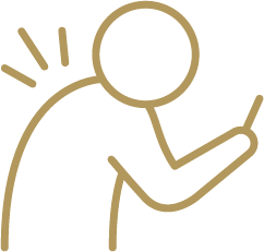 A simple illustration of a person looking at phone