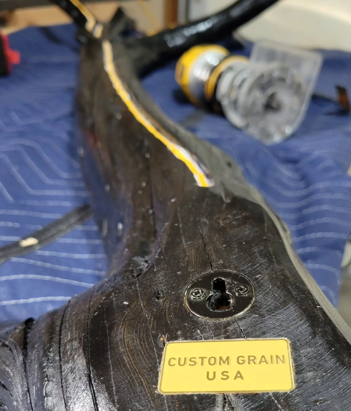 The latest creation has earned its official Custom Grain USA plaque. Stay tuned for pictures of the installation! #woodworking #utahcustom #furniture