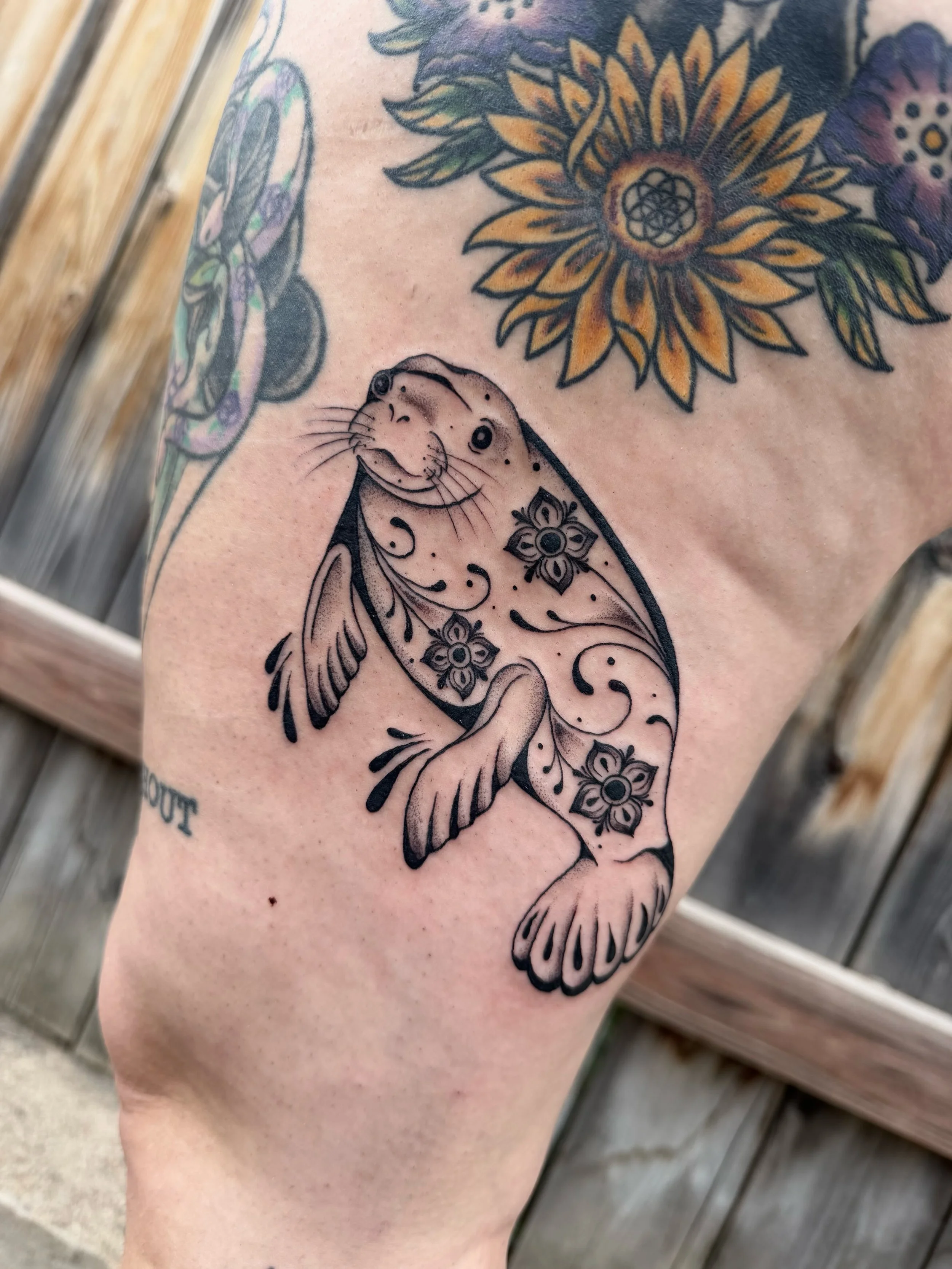 Manatee by @elliemac.tattoos