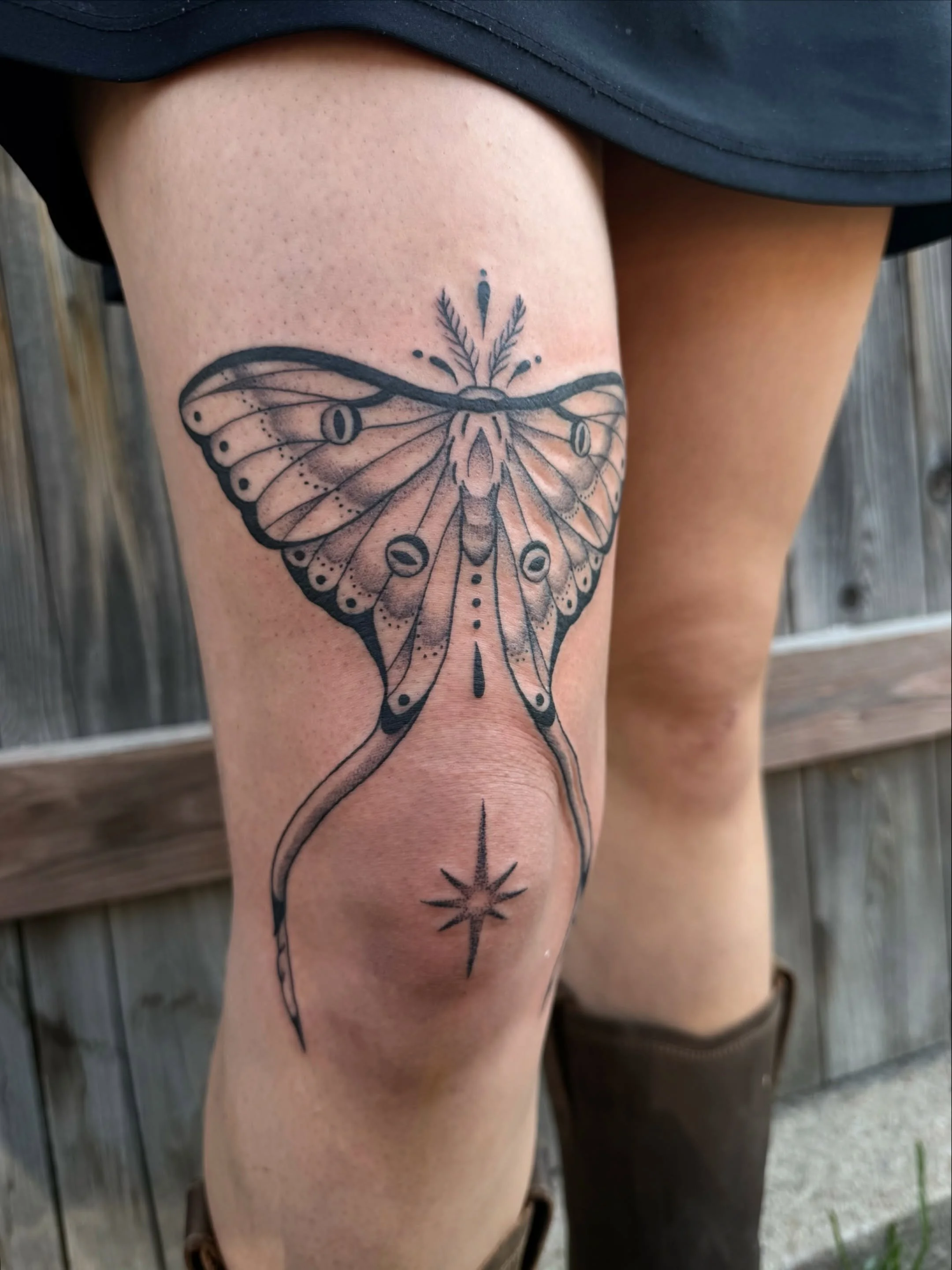 Luna moth by @elliemac.tattoos