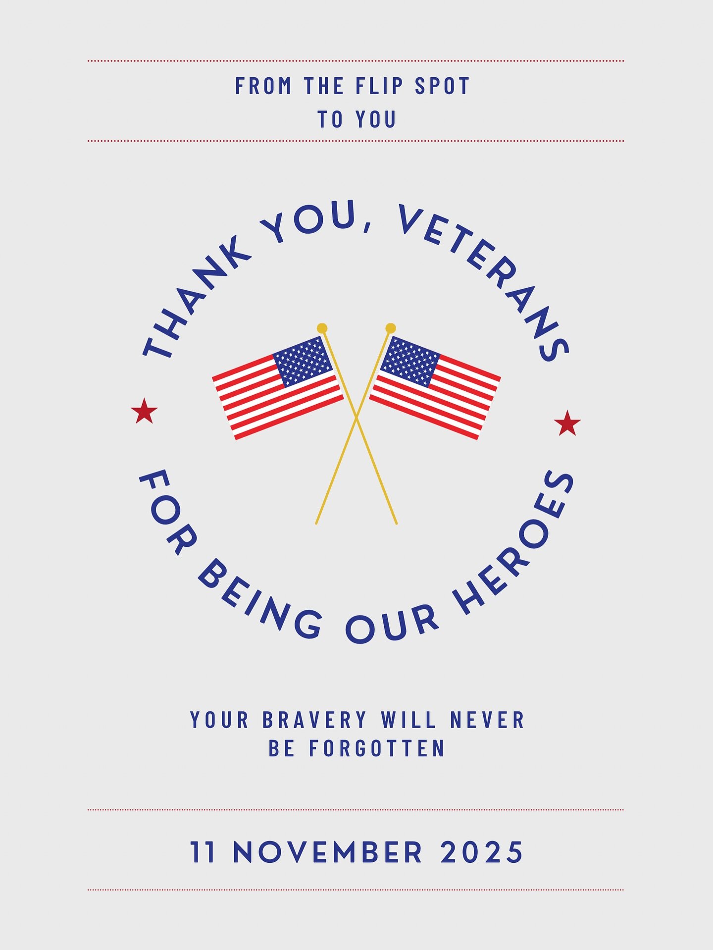 Honoring those who have served with strength, courage, and dedication. Thank you, veterans! 💪🇺🇸 

#VeteransDay #ThankYouVeterans #TheFlipSpot #thankyou #chattanooga