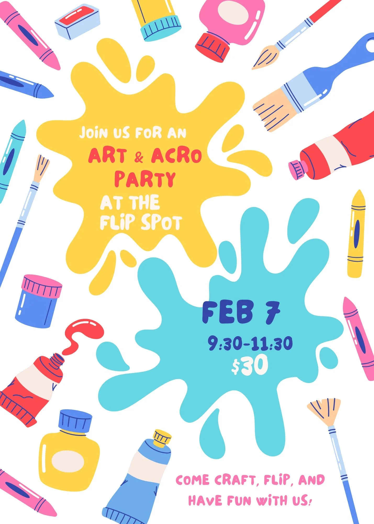 Art + Acrobatics Parents' Day Out $30 