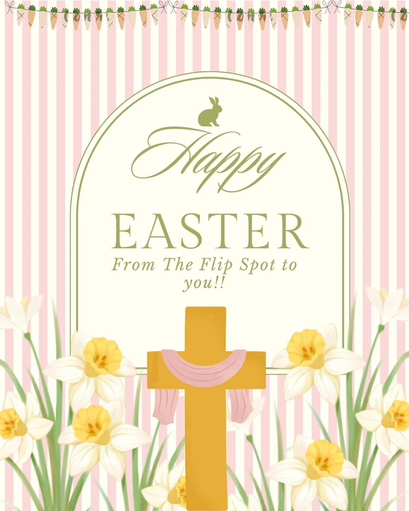 He is risen! ✝️ Wishing our Flip Spot families a beautiful Easter filled with hope, joy, and new beginnings. 🌷

#HeIsRisen #HappyEaster #TheFlipSpot #EasterBlessings #FaithAndFamily