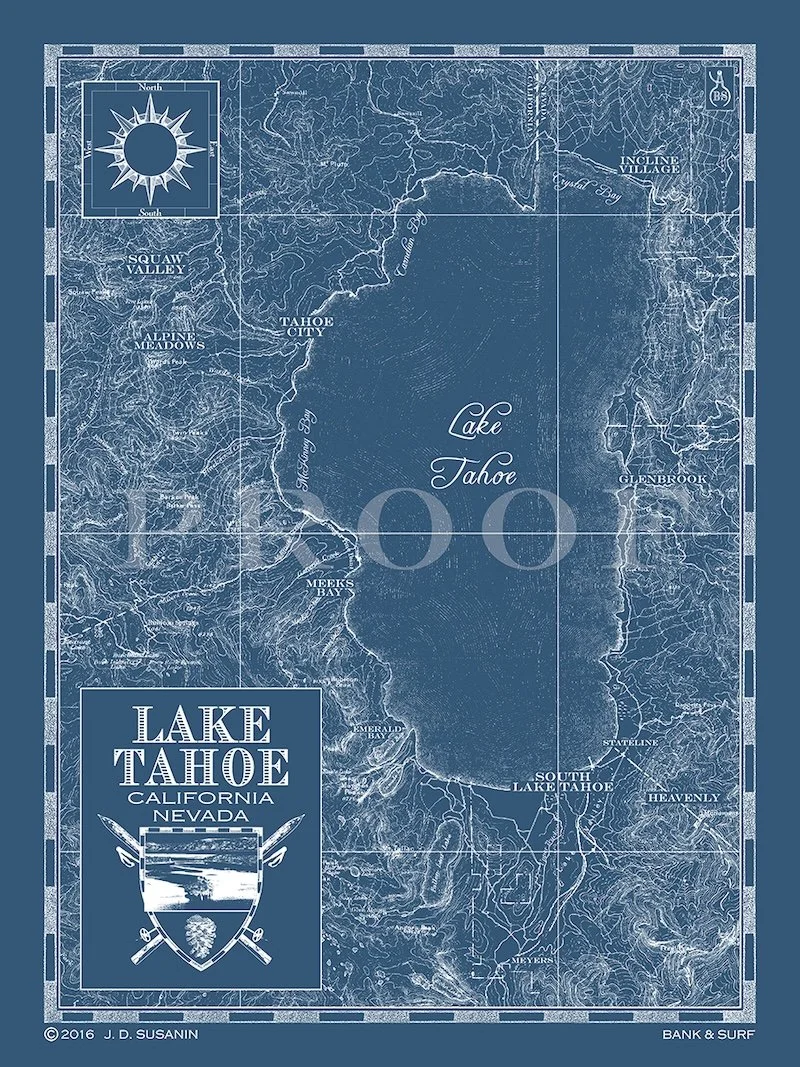 Map of Lake Tahoe