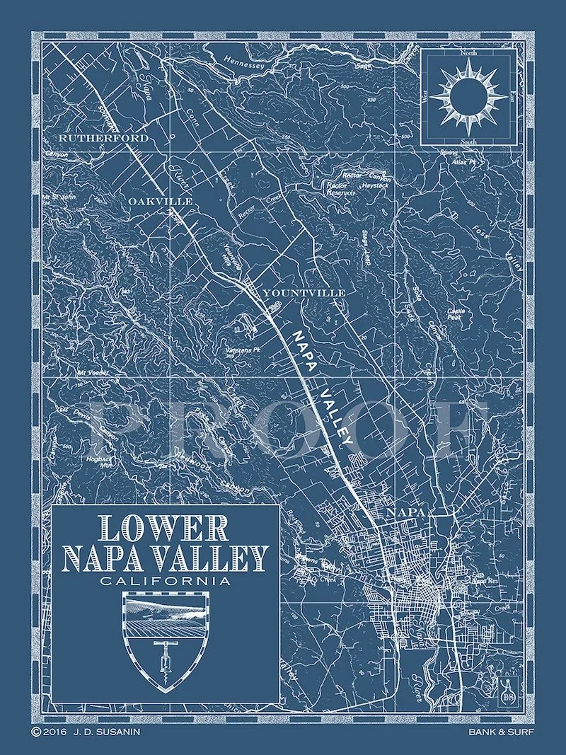 Map of Lower Napa Valley