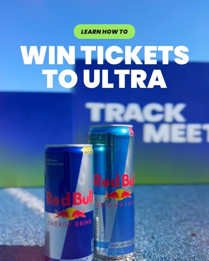 ULTRA TICKETS ⚡️⚡️ Yep 👀 you could win tickets to Ultra Music Festival at Track Meet Festival (the athletic kickoff to Miami Music Week where racing, live DJs, and community collide) 

Here&rsquo;s how it works:

1️⃣ Register for Track Meet Festival