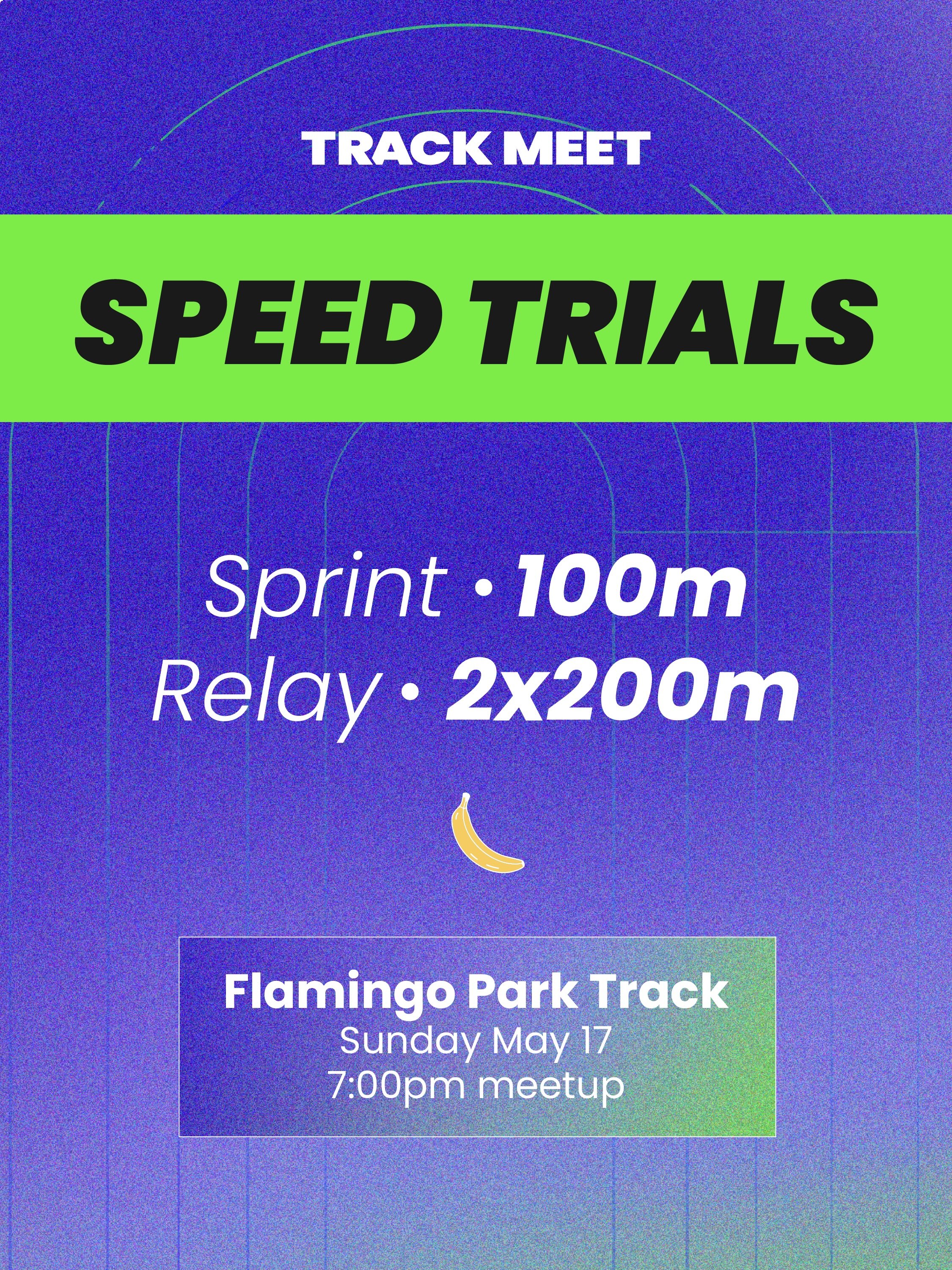 This Sunday we&rsquo;re taking it back to where it all started: mini Track Meets at Flamingo Park Track 🫶🏼❤️ 

Come join us this Sunday evening for timed track races, partner relays, and good times with good people 🥰 we can&rsquo;t wait to meet yo