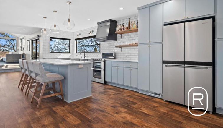 Redesigned Lake House Kitchen turned into an open-concept kitchen ready to entertain