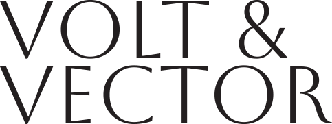 Text reading 'VOLT & VECTOR' in black font on a white background.