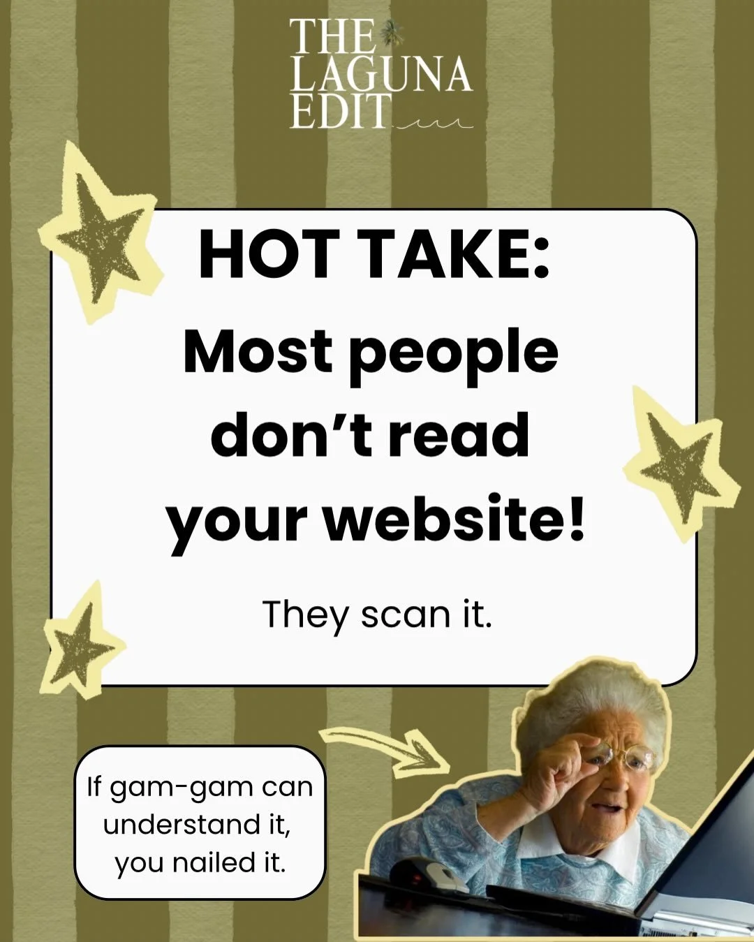 Save this before gam-gam sees your homepage and logs off 🫢

If your &ldquo;about&rdquo; page looks like a novel, it&rsquo;s not because you&rsquo;re bad at writing. It&rsquo;s because the layout is doing you zeeerooo favors.

Big paragraphs = tired 