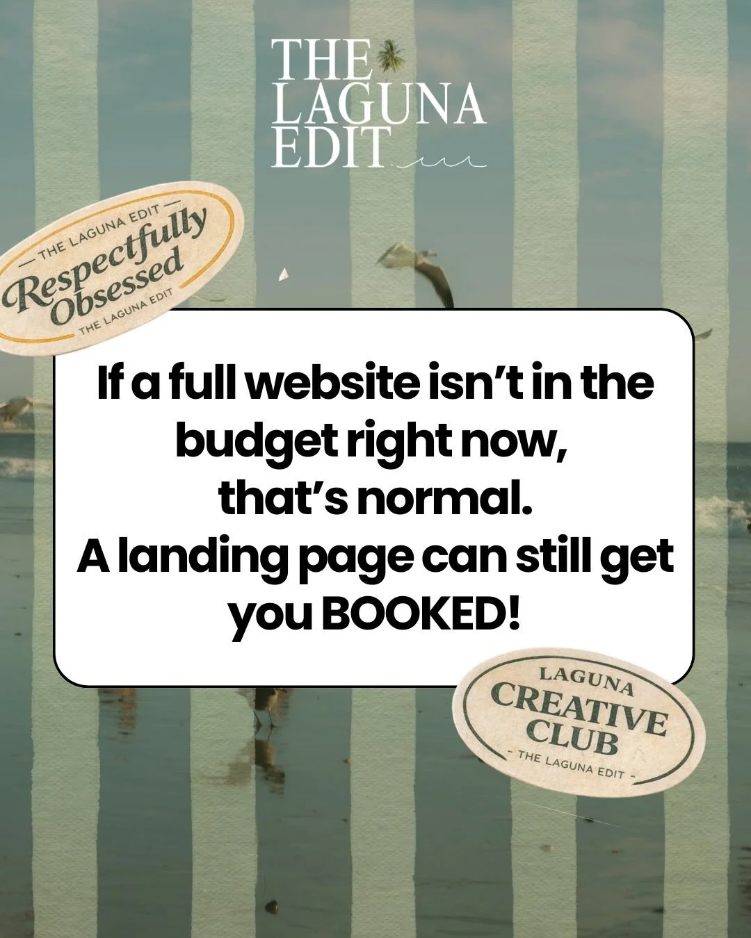 There&rsquo;s so much pressure to do everything all at once and that&rsquo;s just&hellip; not real life.
Most of us are just trying to make smart moves without burning out.

A landing page is a VERY normal, very smart place to start when the budget i