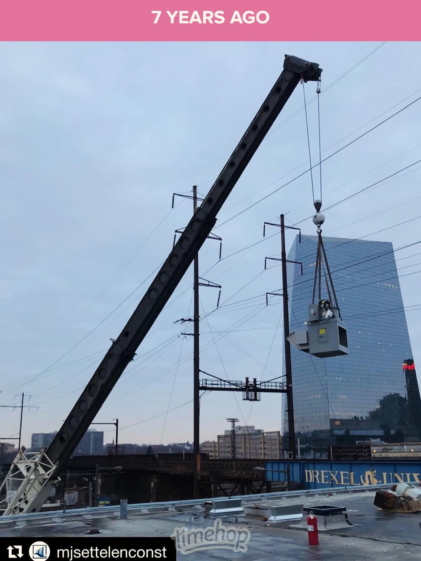 GOING UP! 7 years ago with @mjsettelenconst at @drexeluniv #airconditioningisawonderfulthing