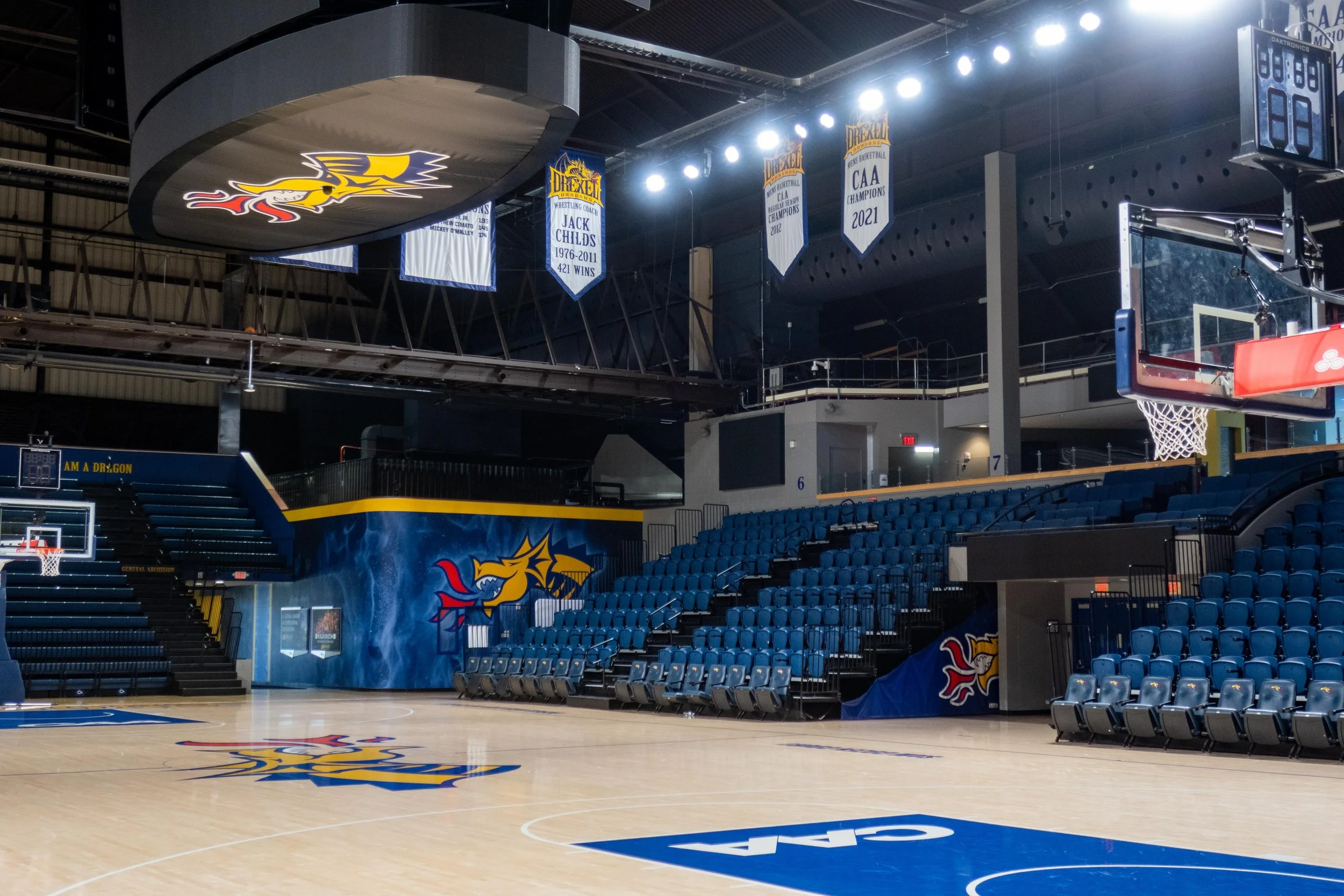 Drexel University Daskalakis Athletic Center Basketball Engineering Design Mechanical Electrical Scoreboard Ductsox