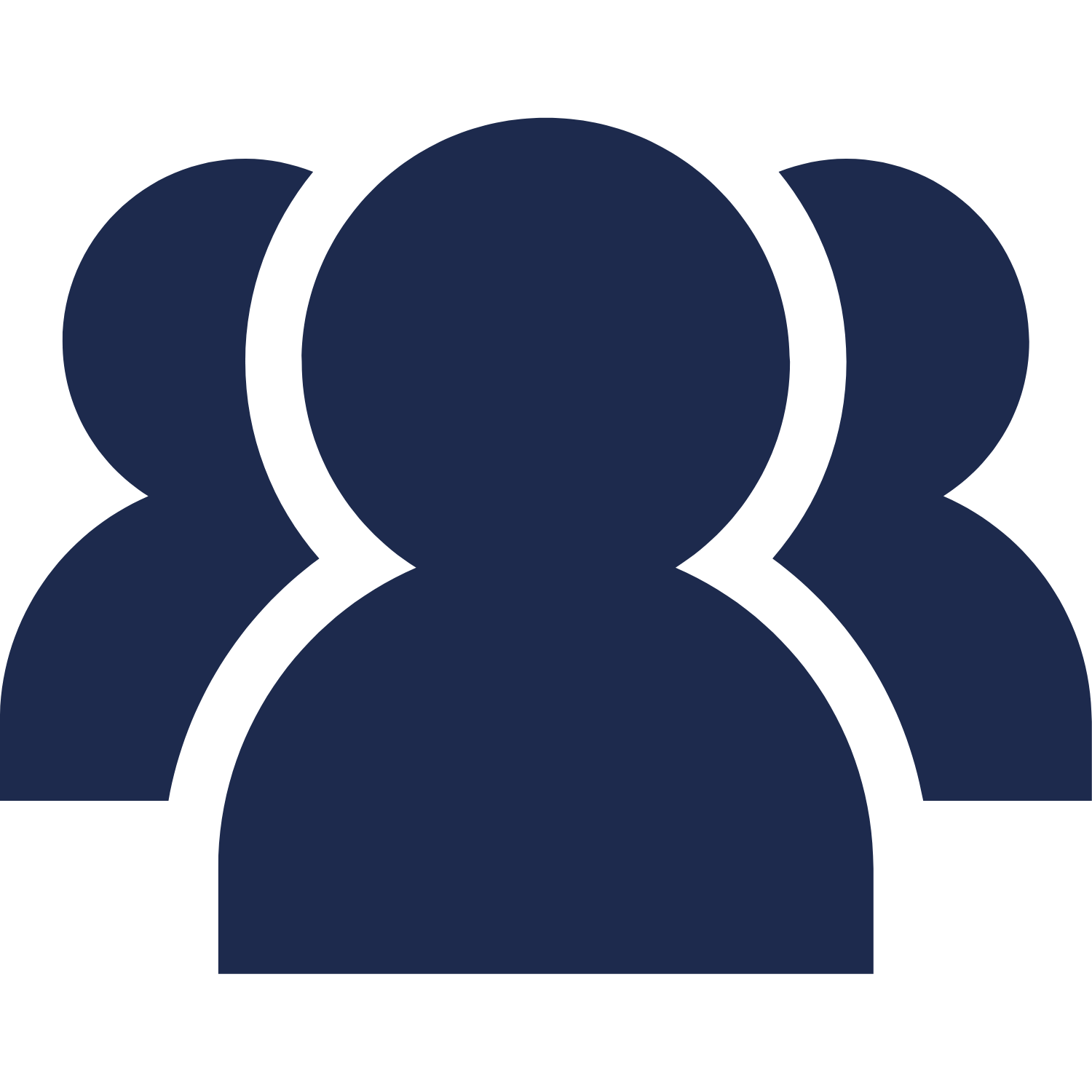 Silhouette of a group of people in dark blue color.