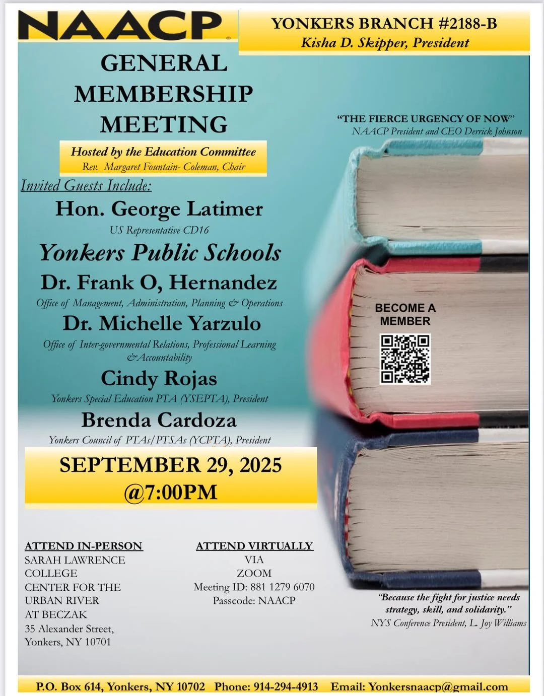 Yonkers NAACP Invites Community to Sept. 29 Membership Meeting