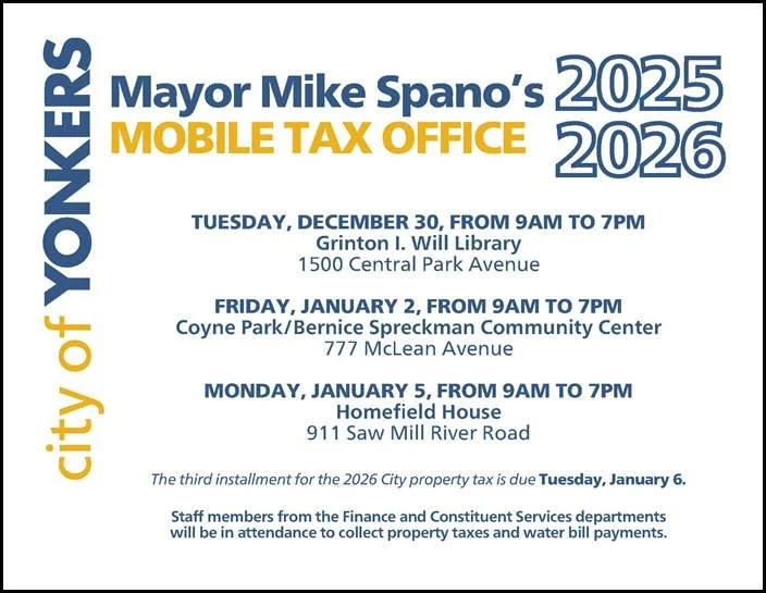 Yonkers to Bring Mobile Tax Offices Back to Neighborhood Locations
