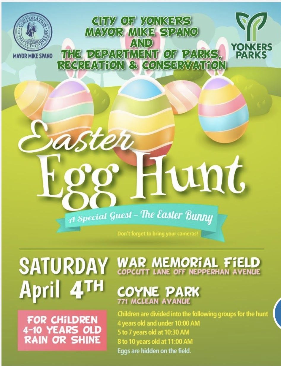Yonkers Parks Department Hosts Annual Easter Egg Hunts at Two City Parks