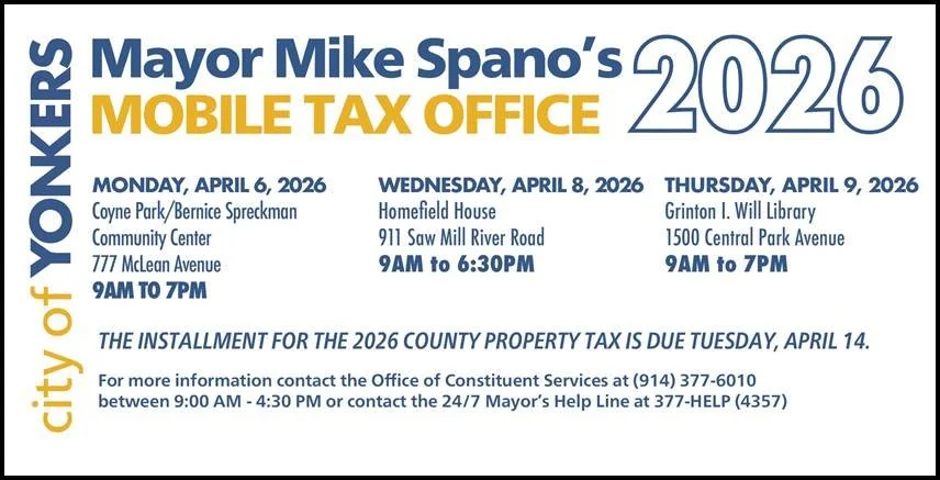 City Brings Mobile Tax Offices to Yonkers Neighborhoods Ahead of April 14 Deadline