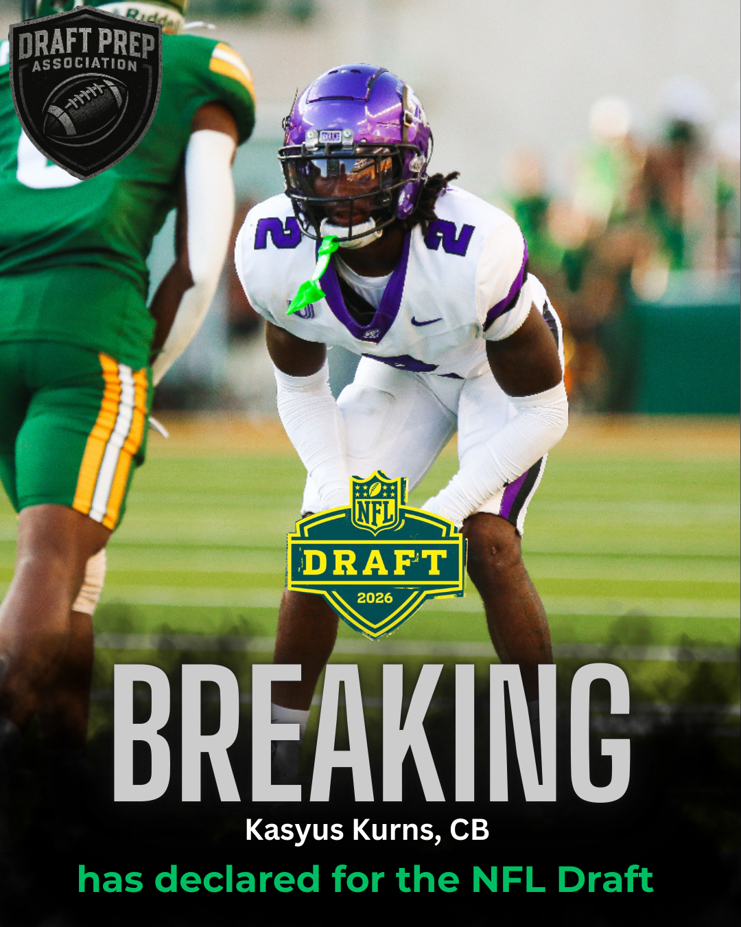 All-American CB Kasyus Kurns has declared for the NFL Draft