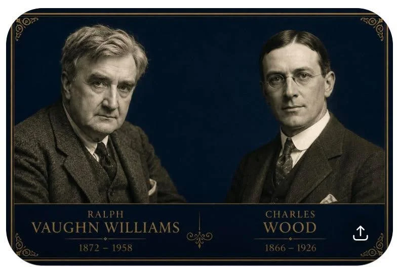 We warmly invite you to join us at Melrose Parish Church on Saturday 20th June for a programme celebrating the rich heritage of British choral music, featuring works by Ralph Vaughan Williams, Charles Wood and more.

Ralph Vaughan Williams (1872&ndas