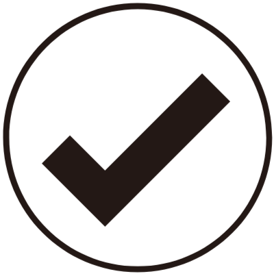 Black circle with white dollar sign in the center.