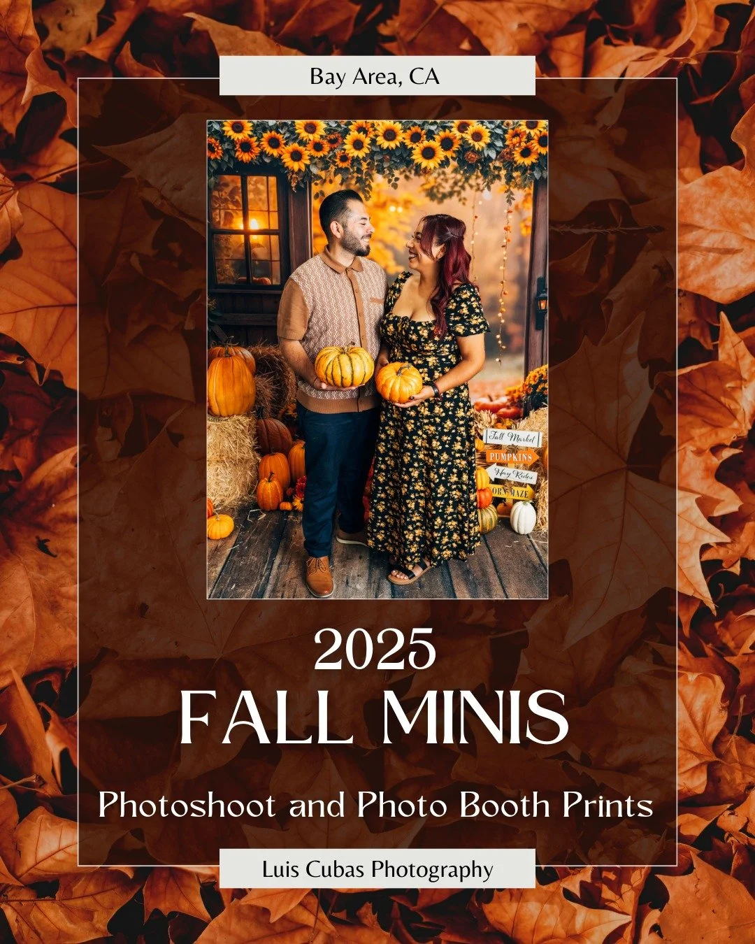 Fall season is here! ππ
...which means our Fall Minis are back! Minis will include full access to your digital gallery PLUS access to our Cemillitas DSLR Photo Booth with prints! Book your session before slots fill up!
#bayareaphotographer #bayare